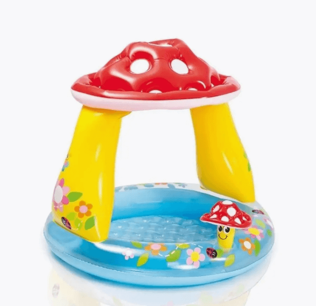 Бассейн надувной Грибок 102x89см с навесом от 1 года