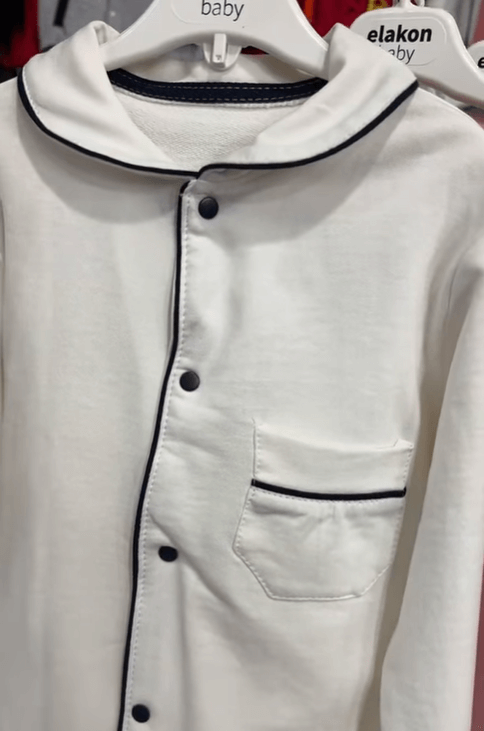 Пижама детская хлопок однотонная с каймой