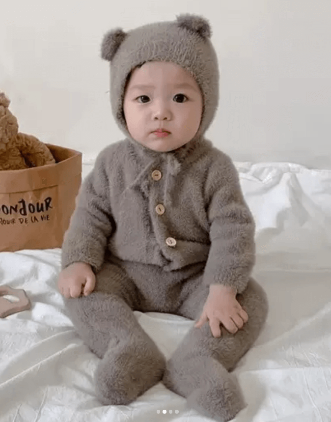 Слип Nai Xia с ножками детская в комплекте шапочка