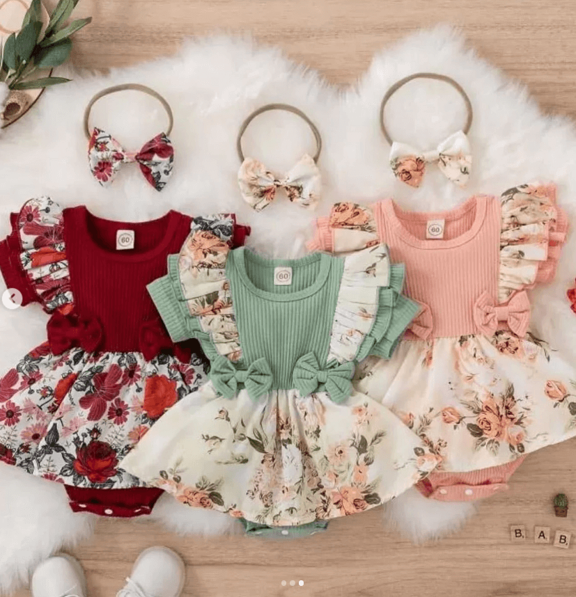 Боди для девочки с бантом и рюшками