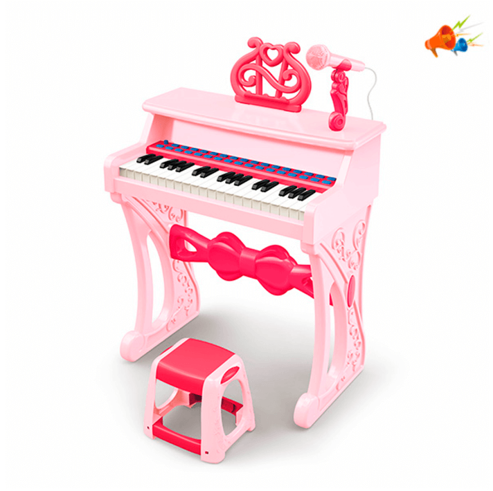 Детское пианино 37 клавиш, со стульчиком и микрофоном