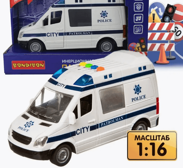 Инерционная машинка Парк техники Полицейский фургон