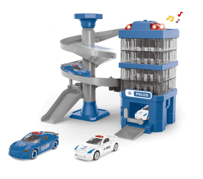 Многоуровневая парковка «Полицейский участок» CM559-33 с машинками 2 шт., световые и звуковые эффекты