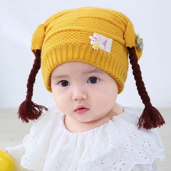 Шапка Beina Bear для девочки с косами