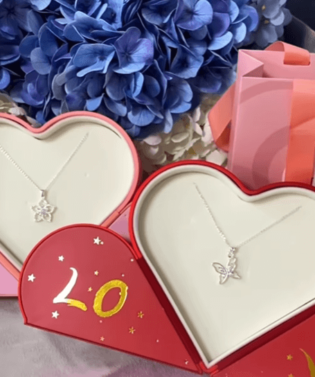 Подарочный набор: серебряная подвеска + футляр сердце