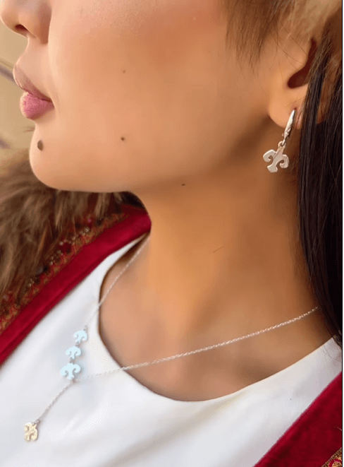 Комплект подвеска+серьги с Кыргызскими орнаментами