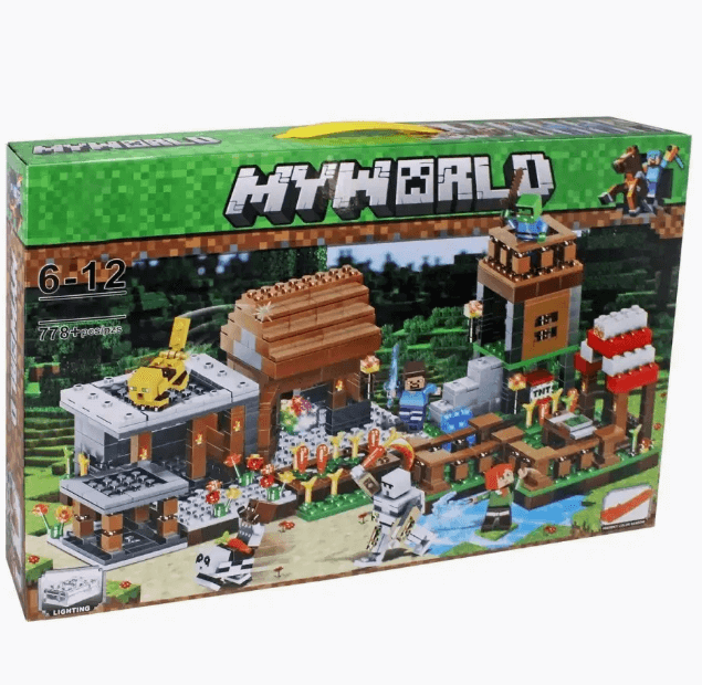 Конструктор Майнкрафт Деревня (Дом Стива Светящийся)