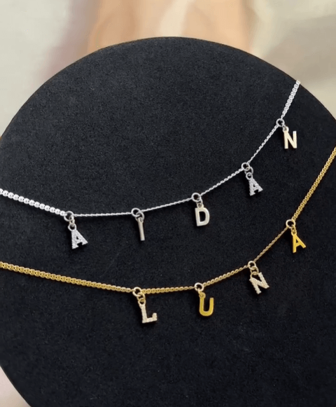 Именной кулон по буквам позолото 6 букв