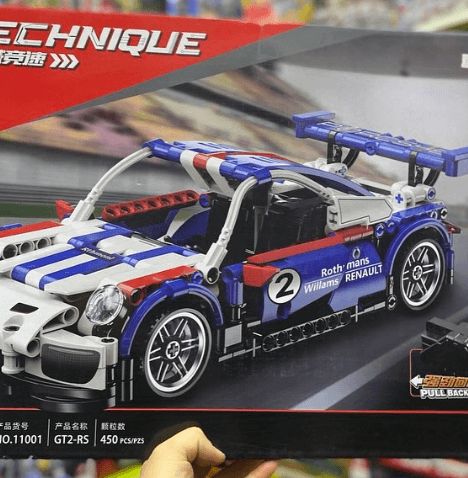 T-11001 Конструктор машинка, Technic, 450 деталей, спортивная, Порше, пулл-бэк