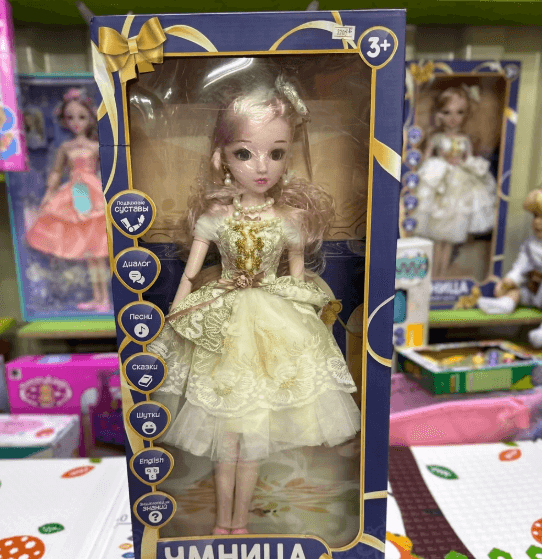 Умница Кукла в молочном платье на на р/у со звуком F16B-03 с 3 лет