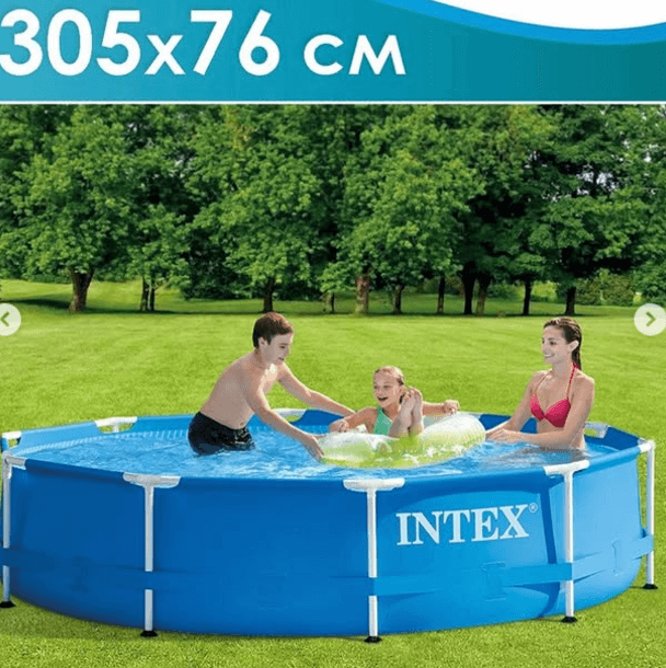 Каркасный бассейн Intex Metal Frame Pool, 305*76см⠀8800 сомов⁣⁣⠀