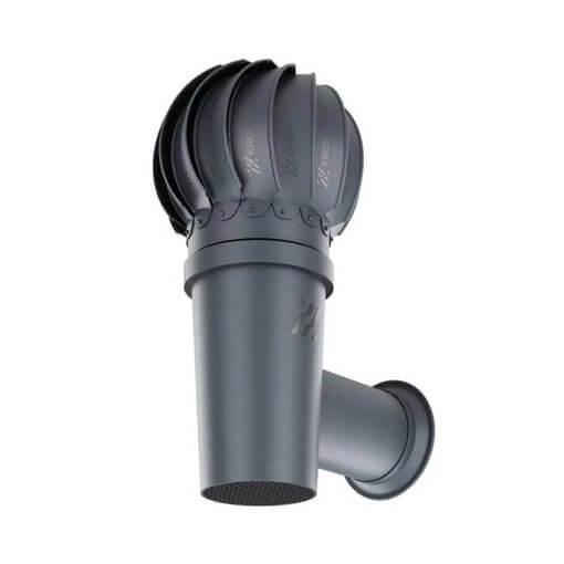 Поворотный боковой выход Krono-Plast 110мм, цвет графитовый, сферический