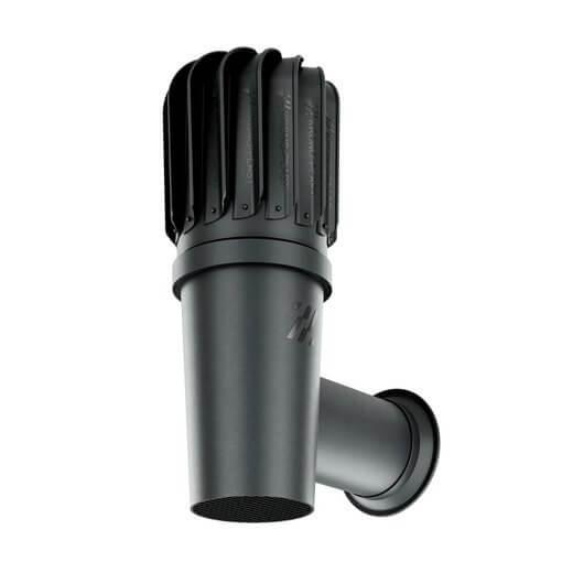 Поворотный боковой выход Krono-Plast 110мм, цвет черный, цилиндрический