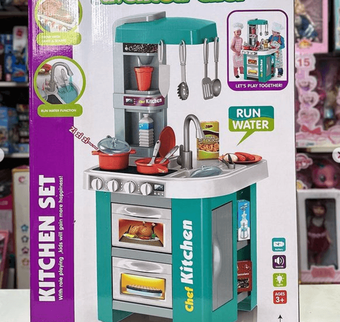 Кухня детская модульная 53 предмета со звуком и светом большая 72,5 см