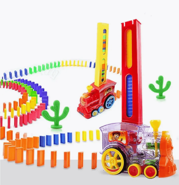 Интерактивный паровозик Домино/Поезд развивающая игрушка для детей, светится, звучит
