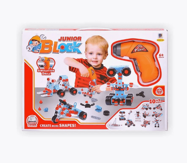 Игрушечные инструменты набор детский шуруповерт конструктор