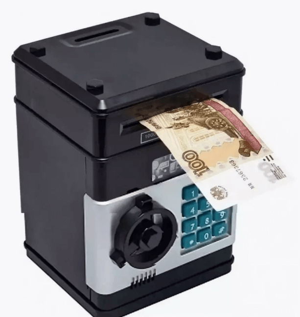 Копилка для денег / Электронная Копилка сейф Number Bank с купюроприемником и кодовым замком