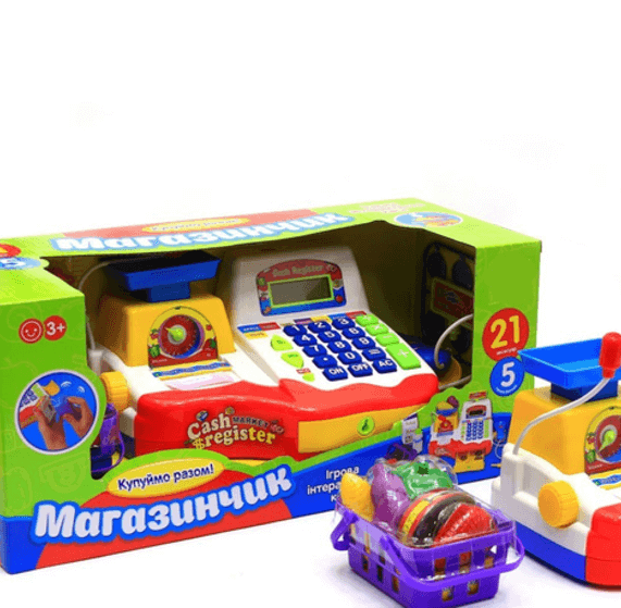 Кассовый аппарат Cashier. Игрушечный детский набор для игры в супермаркет 41х19х18 см