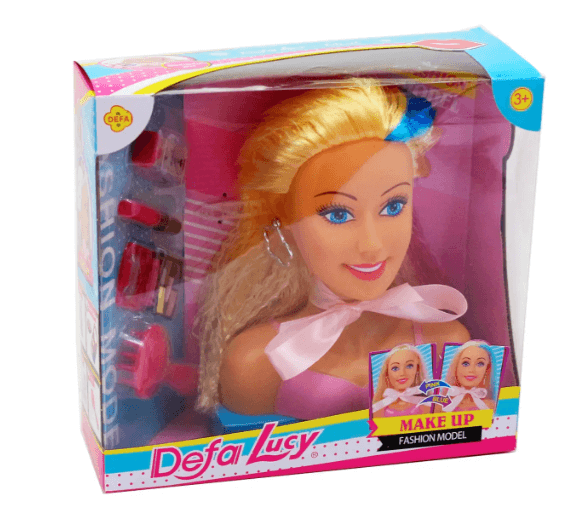 Лялька-манекен для зачісок «Люсі» Defa, голова для зачісок та макіяжу, гребінець, косметика, 17 * 15 * 7 см,