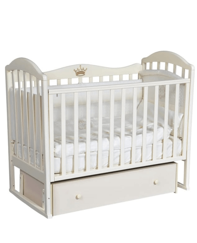 Кроватка Emily детская с рисунком короны