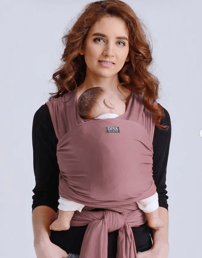 Трикотажный слинг с рождения Diva Stretchy, Antico, пыльная роза