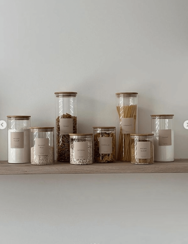 Стеклянные баночки с бамбуковой крышкой для сыпучих 2л