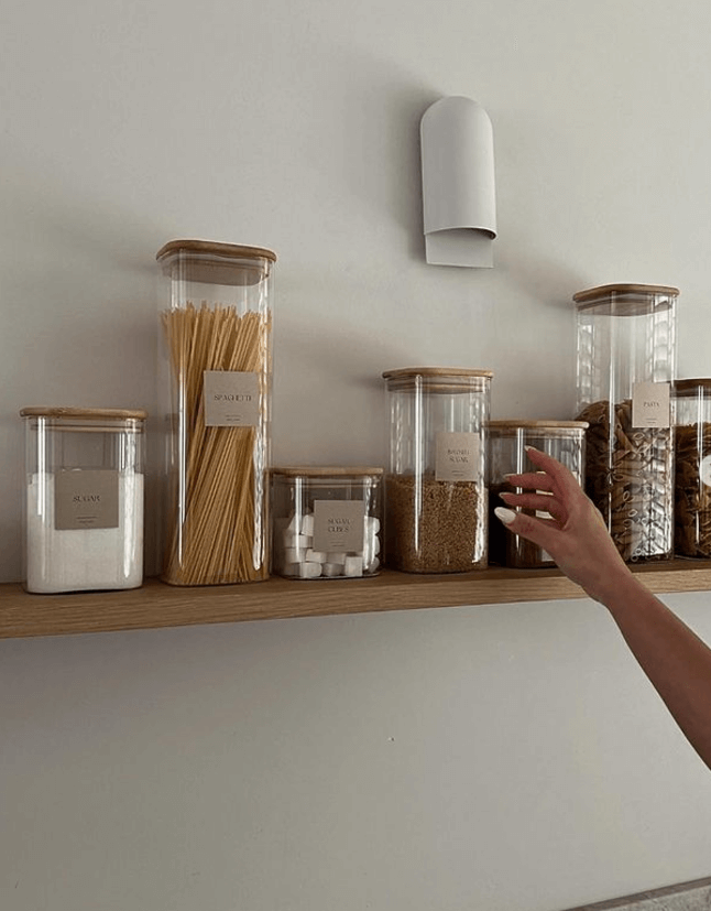 Стеклянная баночка для сыпучих квадратной формы 1200мл