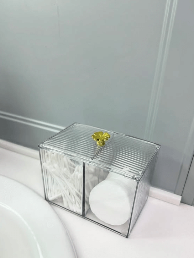 Косметический органайзер стеклянный 2 секции