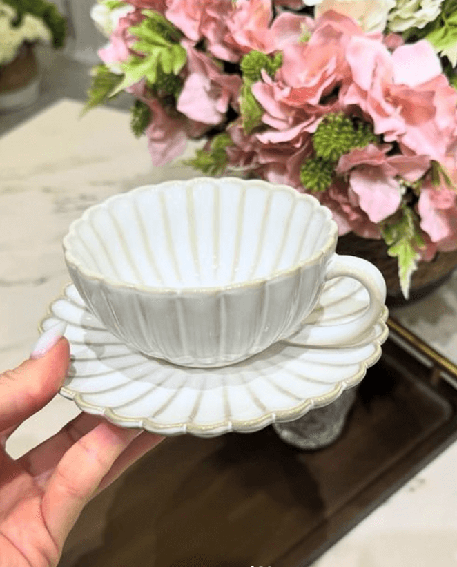 Чайная пара "Ракушка" кружка с блюдцем