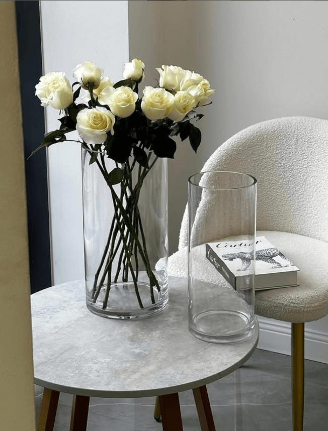 Ваза-колба стеклянная минималистичная 35*15см