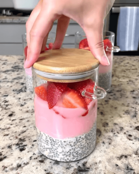 Банка для сыпучих с бамбуковой крышкой и ложкой 10*15см