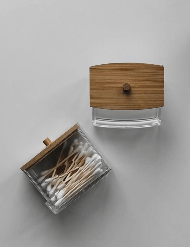 Емкость для хранения ушных палочек стеклянная