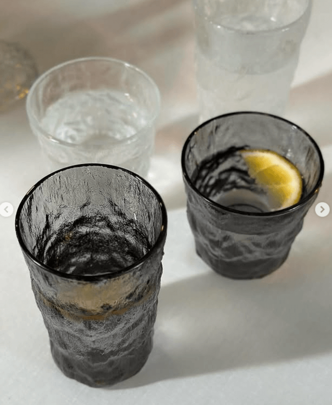 Стаканы "Льдинка" стеклянные 330мл цвет графит прозрачный