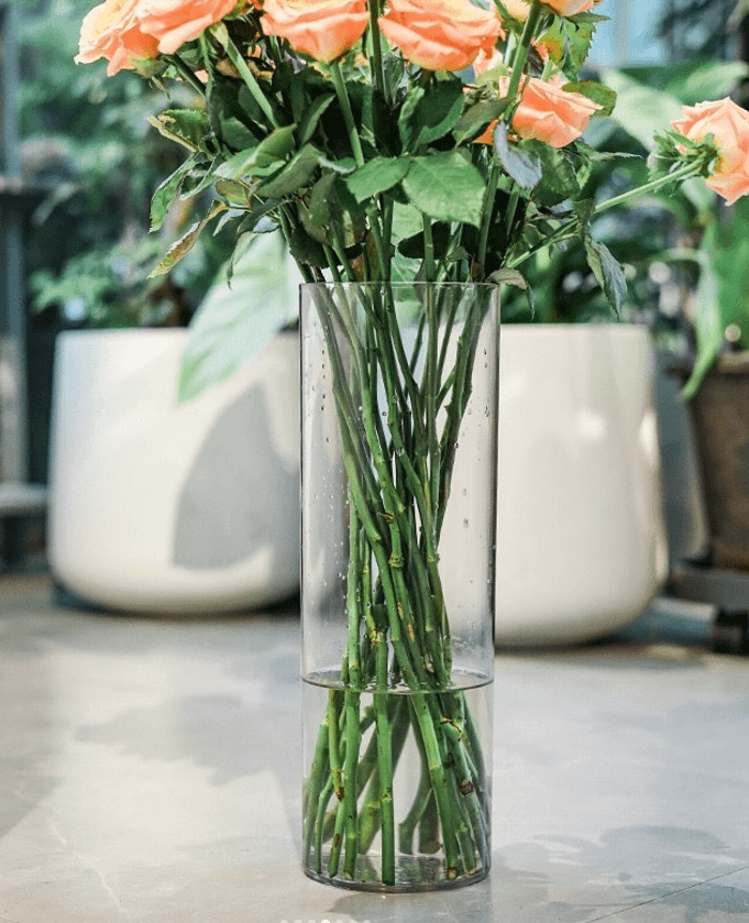 Ваза-колба из плотного стекла 12*50см