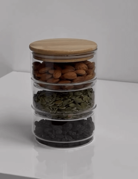 Менажница стеклянная с деревянной крышкой 300мл