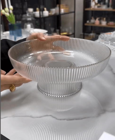 Фруктовница из серии рифленое стекло 26см