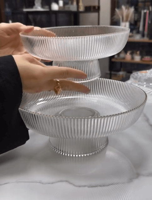 Фруктовница из серии рифленое стекло 20см