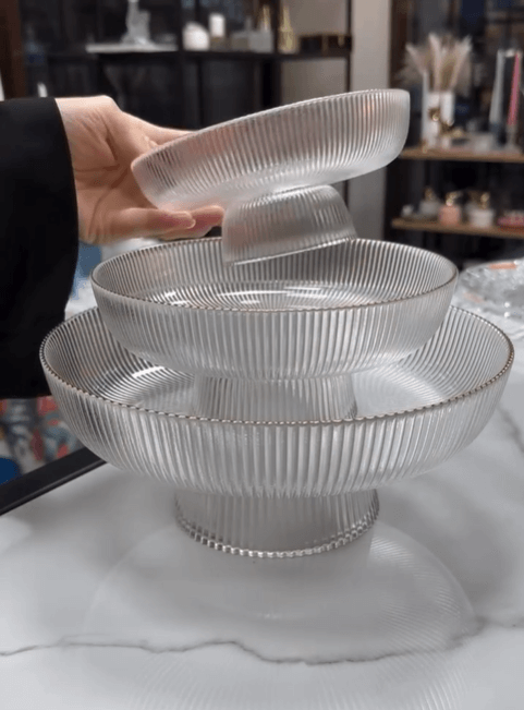 Фруктовница из серии рифленое стекло 15см