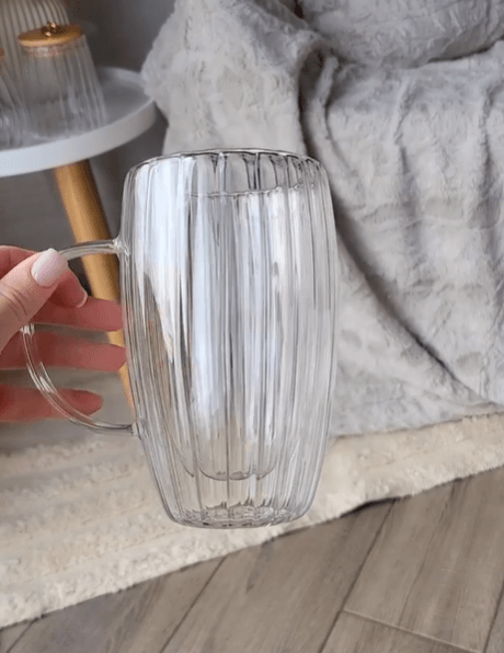 Кружка термостойкая рифленая с двойными стенами 400мл