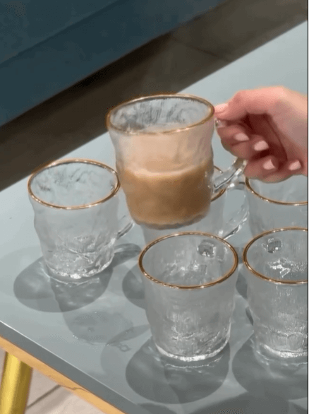 Кружки "Льдинка" с золотой каймой 6 шт.