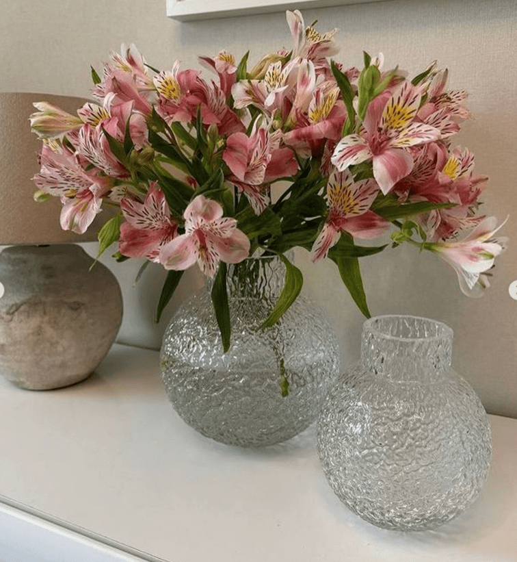 Ваза "Мятое стекло" круглая 22*9,5см