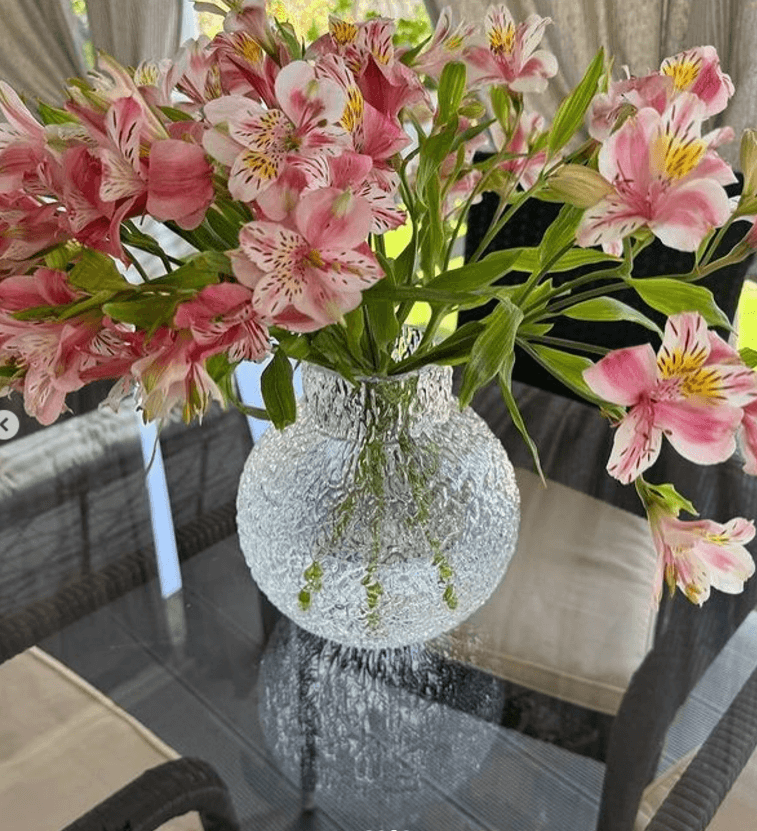 Ваза "Мятое стекло" круглая 18*7,5см