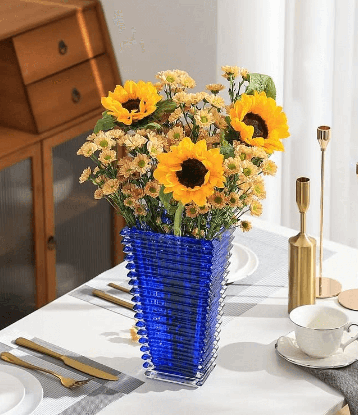 Ваза “Baccarat” из хрустального стекла 23см синяя