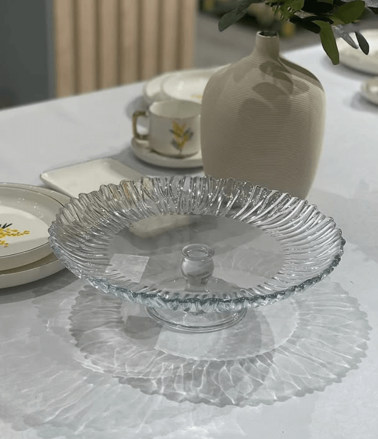 Тортовница стеклянная прозрачная 32см