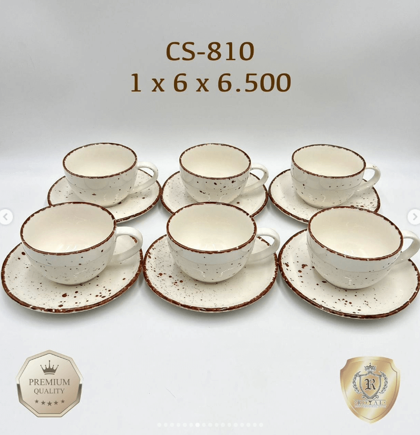 Набор чайных пар 6шт кружка+блюдце