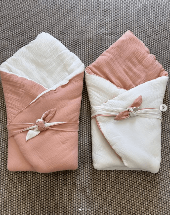 Конверт-одеяло двустороннее из муслина для новорожденных детей