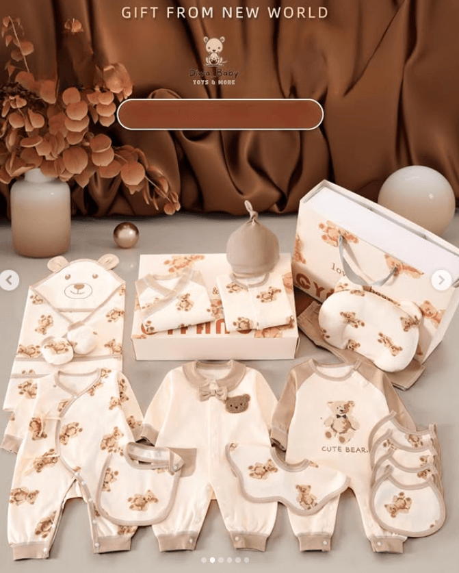 Набор для новорожденных 24 предмета с мишкой