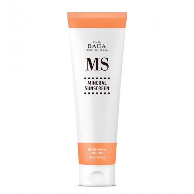Успокаивающий минеральный солнцезащитный крем Cos De Baha Sun Mineral Sunscreen SPF50+ PA++++ 45мл