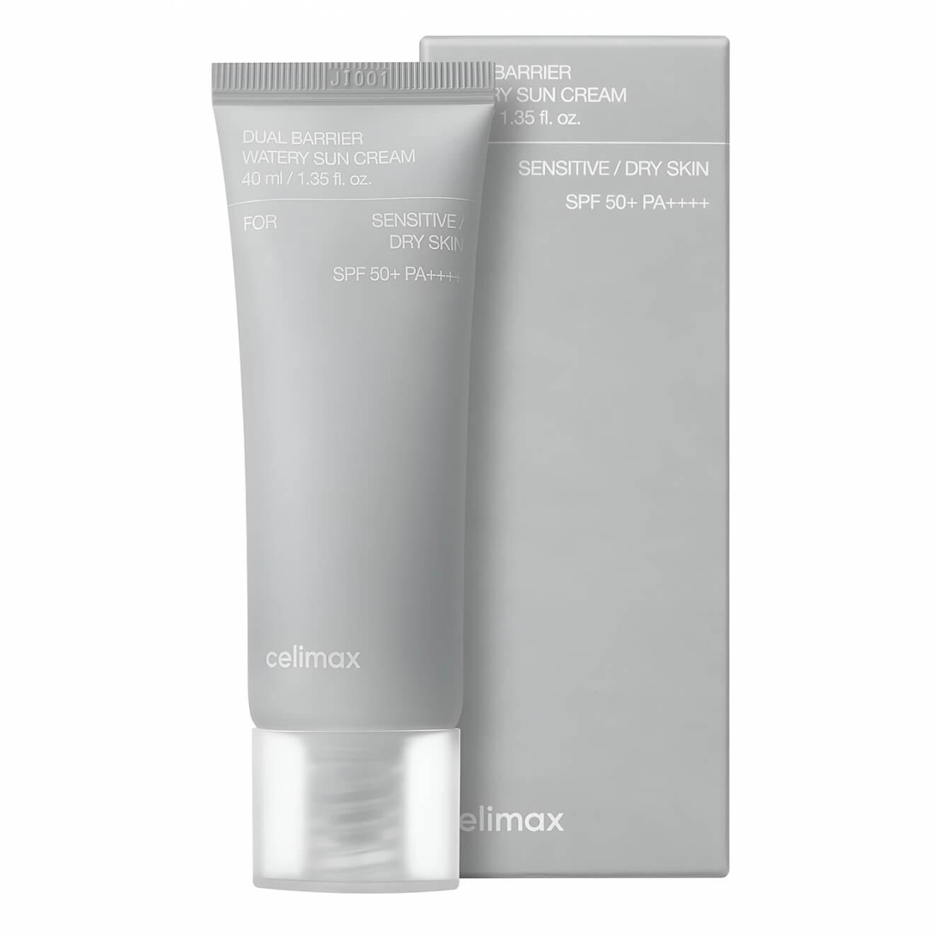 Celimax Dual Barrier Watery Sun Cream SPF50+PA++++ Солнцезащитный крем с комплексом церамидов, 40мл