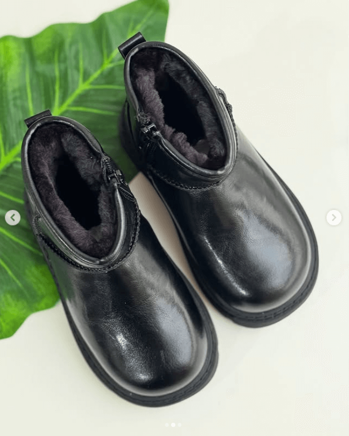 Ботиночки детские цвет черный эко кожа